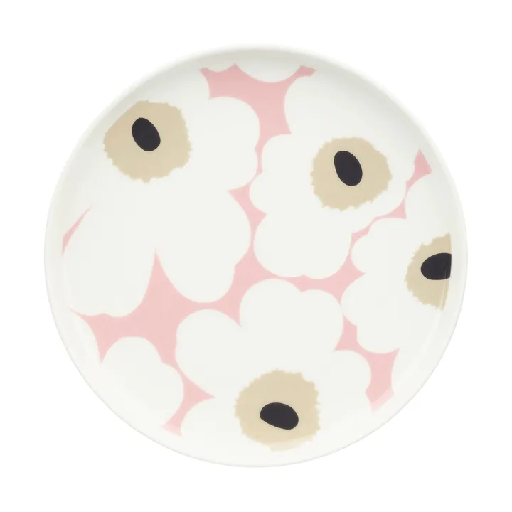 Plato Unikko Ø20 cm - Off white-pink-sand-charcoal - Marimekko