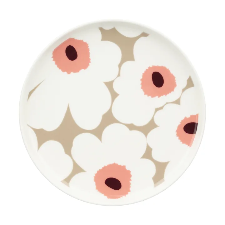 Plato Unikko Ø20 cm - White-clay-powder-dark wine - Marimekko