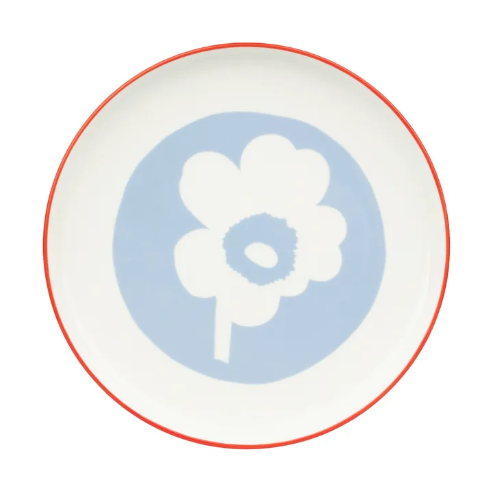 Plato Unikko Ø20 cm - White-light blue-orange red - Marimekko
