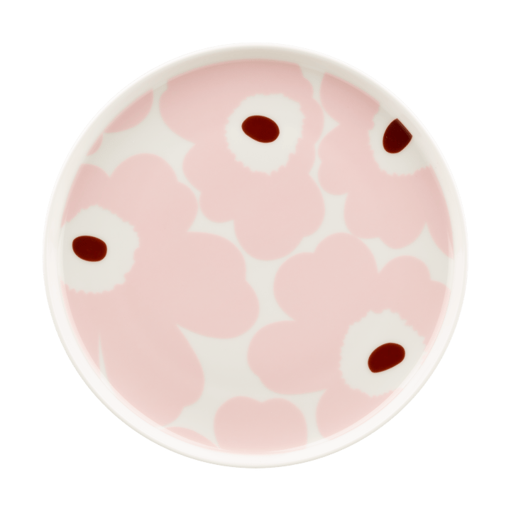 Plato Unikko Ø20 cm - White-light pink-chestnut - Marimekko