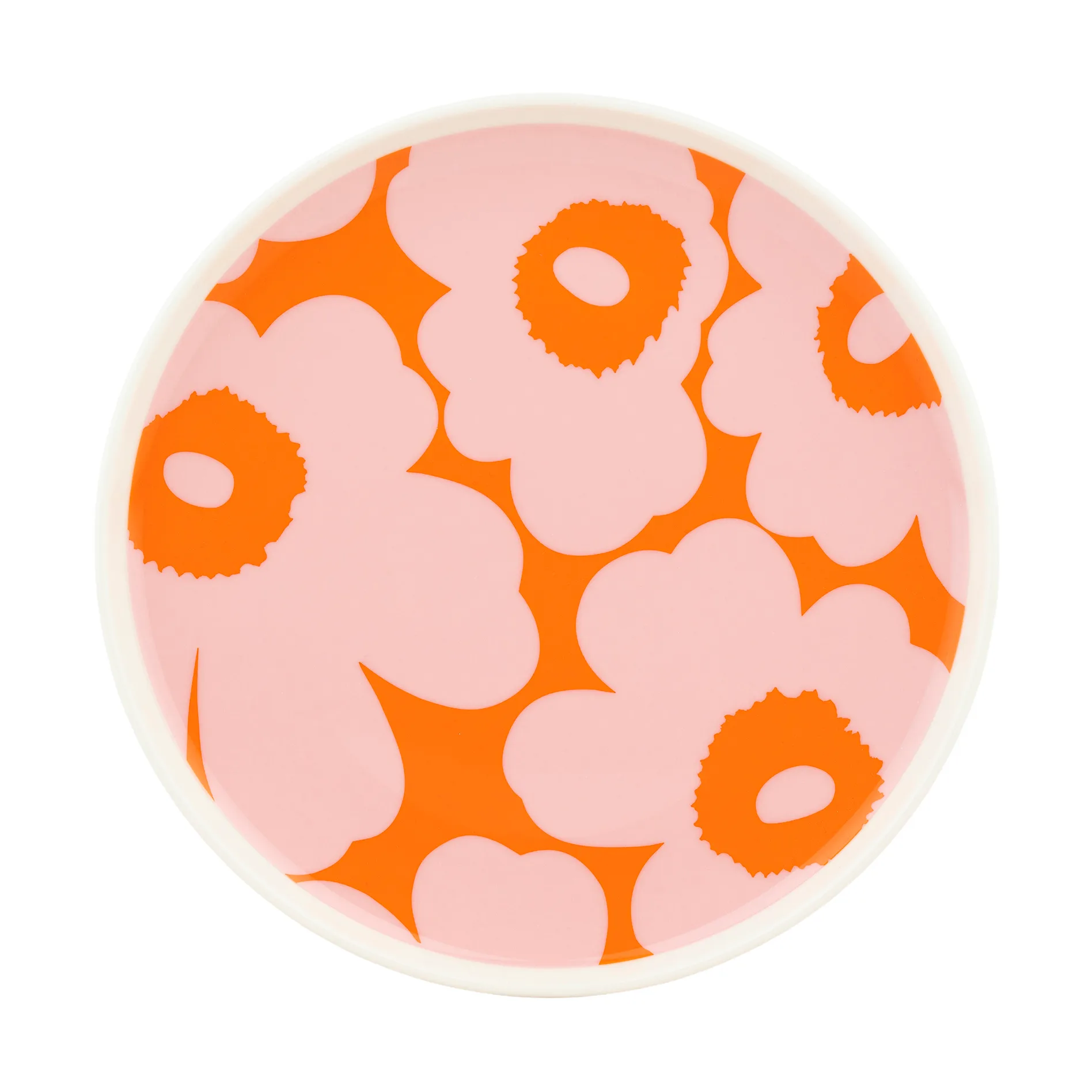 Plato Unikko Ø20 cm, White-pink-orange Marimekko
