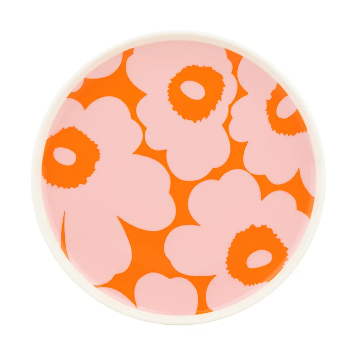 Plato Unikko Ø20 cm - White-pink-orange - Marimekko