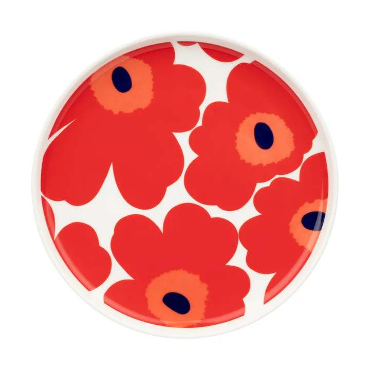 Plato Unikko Ø20 cm - White-red-blue - Marimekko