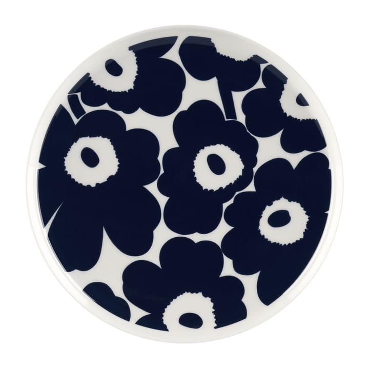Plato Unikko Ø25 cm - Blanco-azul oscuro - Marimekko