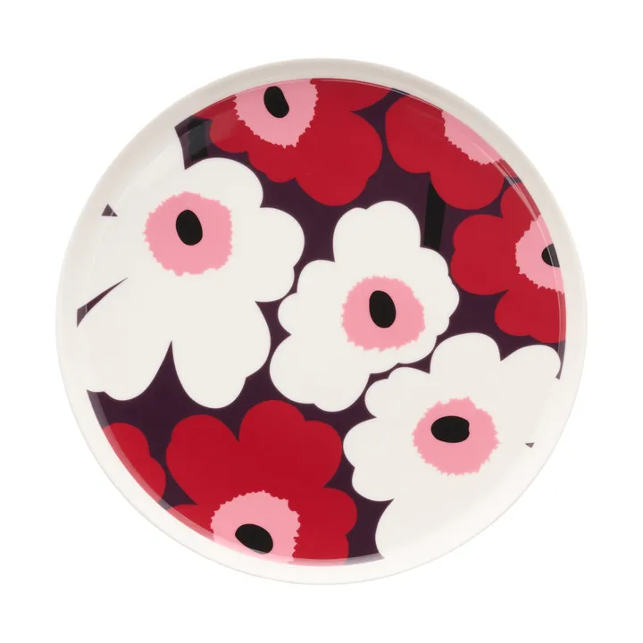 Plato Unikko Ø25 cm - Blanco-ciruela-arándano-rosa - Marimekko