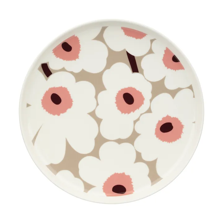 Plato Unikko Ø25 cm - White-clay-powder-dark wine - Marimekko