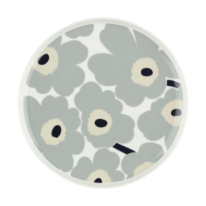 Plato Unikko Ø25 cm - White-light grey-sand-dark blue - Marimekko