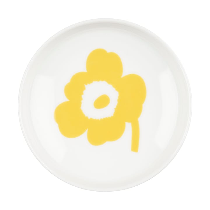 Plato Unikko Ø8,5 cm - White-spring yellow - Marimekko