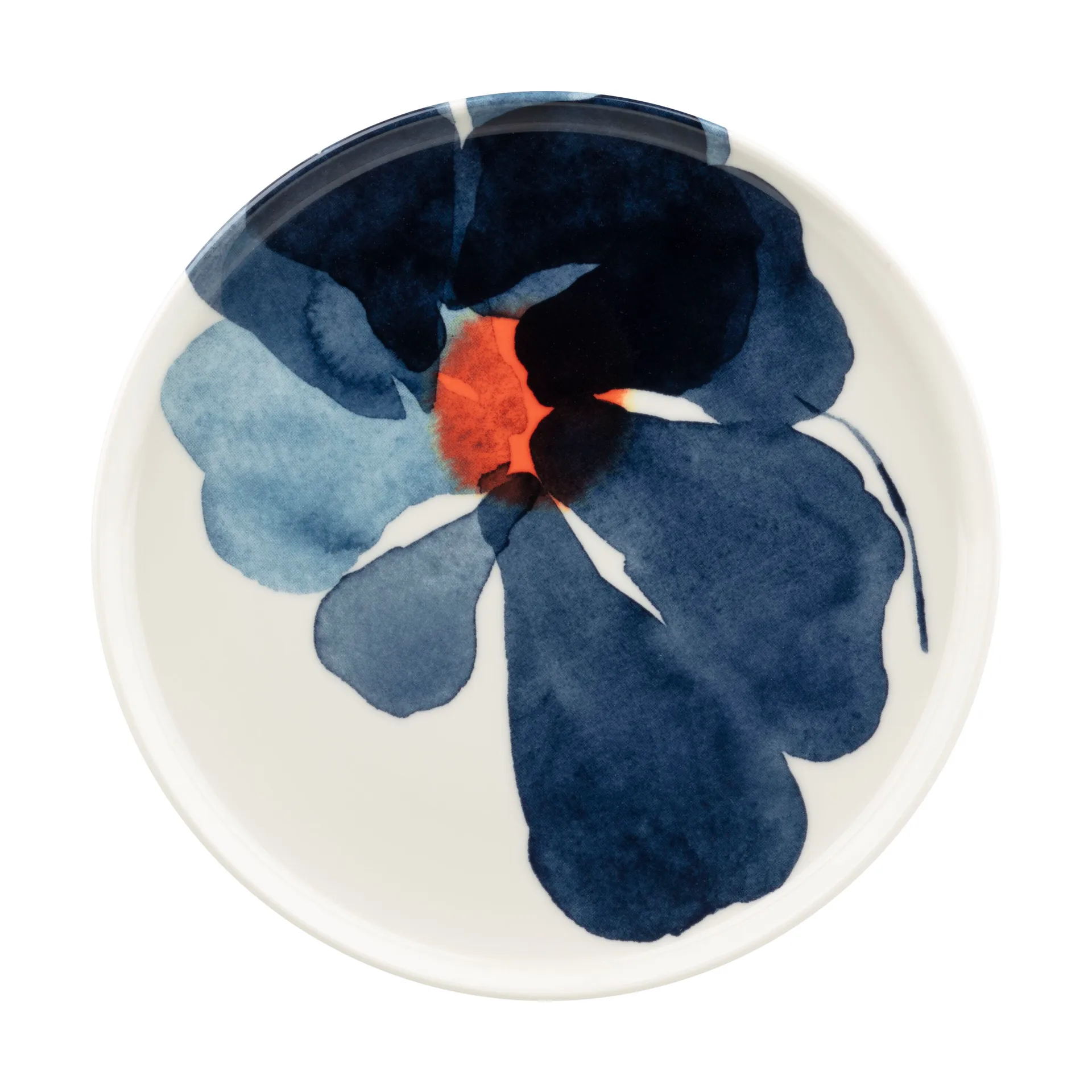 Plato Valssi, White-dark blue-orange, Ø20 cm Marimekko