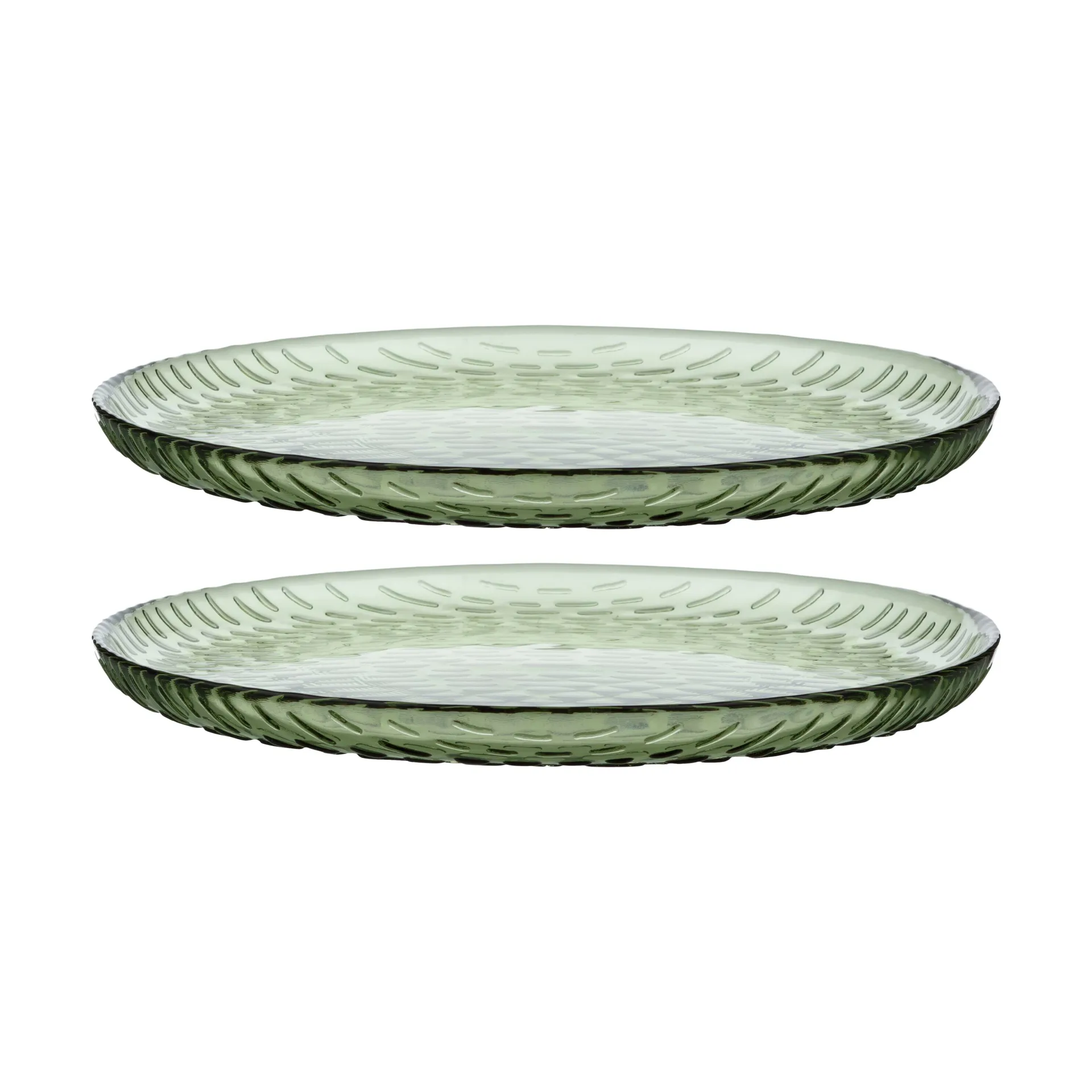 Platos de vidrio Syksy Ø17 cm 2-pack, Olive Marimekko