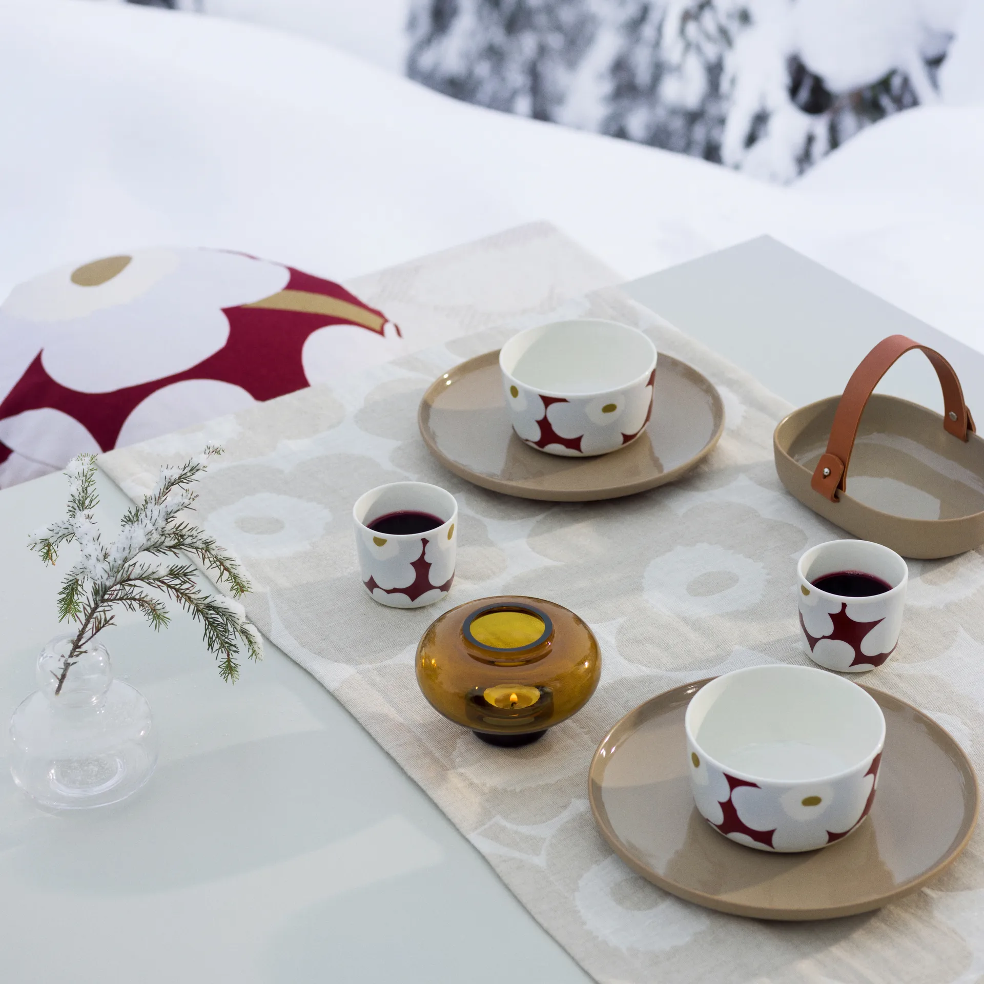 Portavelas Fyr Ø12,7 cm, marrón Marimekko