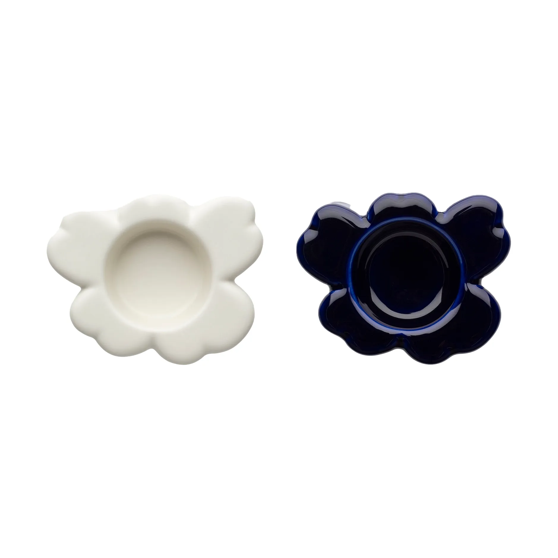 Portavelas Unikko 3x10 cm, 2 piezas, Cobalt-white Marimekko