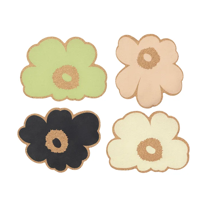 Posavasos de corcho Unikko, set de 4 piezas - Surtido multicolor - Marimekko