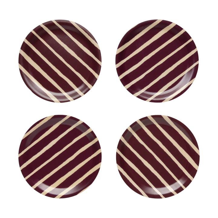 Posavasos Piccolo Ø9 cm, 4-pack - Burgundy - Marimekko
