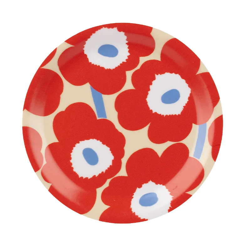 Posavasos Unikko, Melon-orange red-light blue-off white, Ø11 cm Marimekko