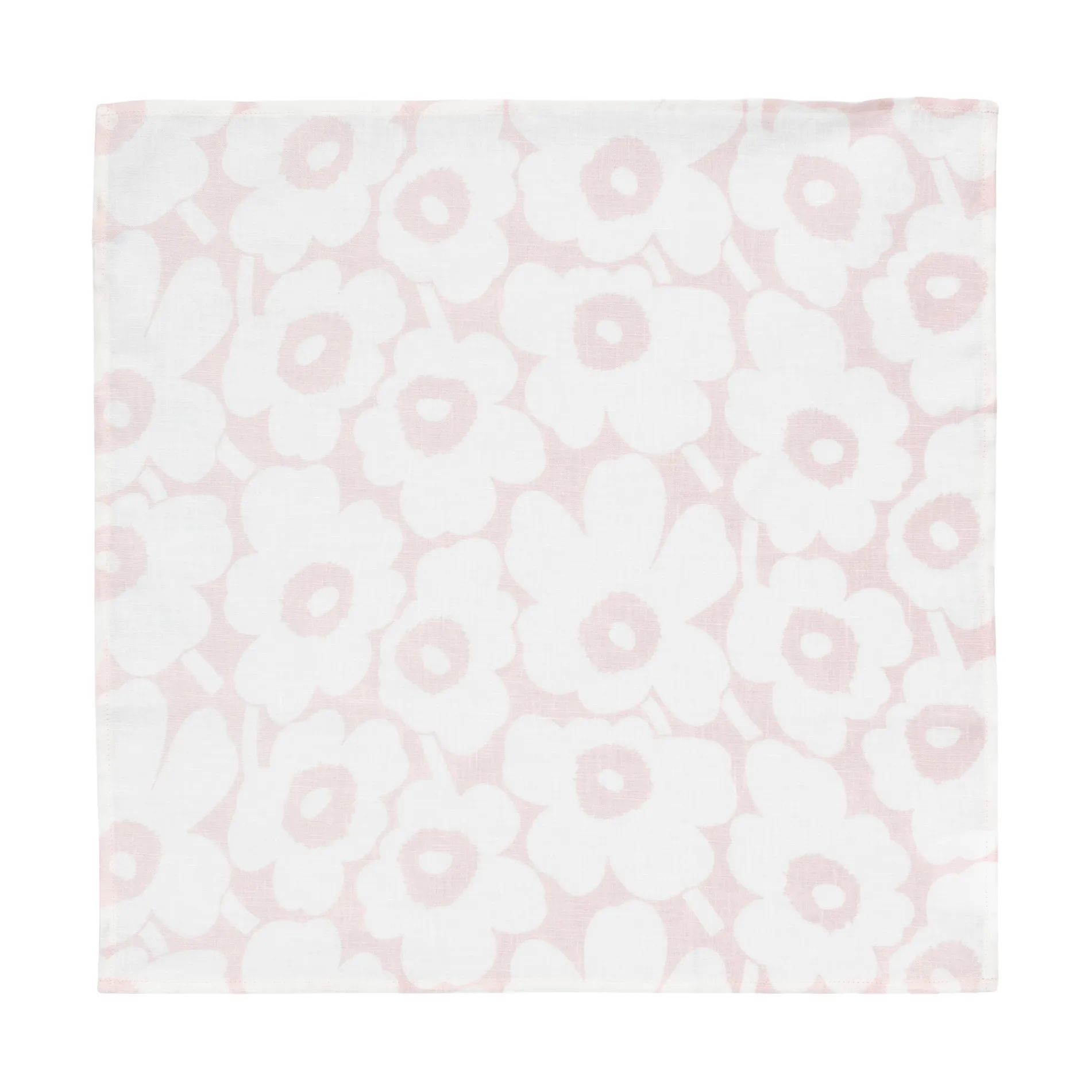 Servilleta de tela Mini Unikko 43x43 cm, Blanco-rosa Marimekko