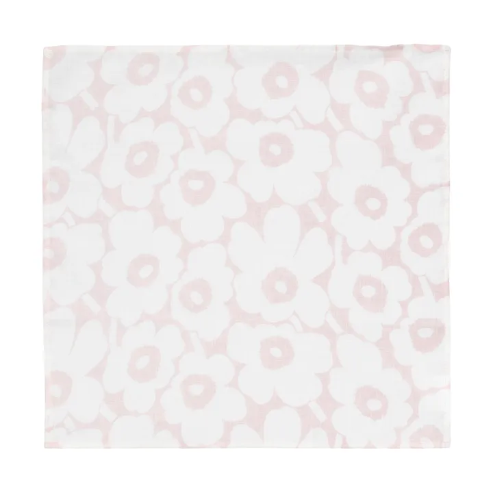 Servilleta de tela Mini Unikko 43x43 cm - Blanco-rosa - Marimekko