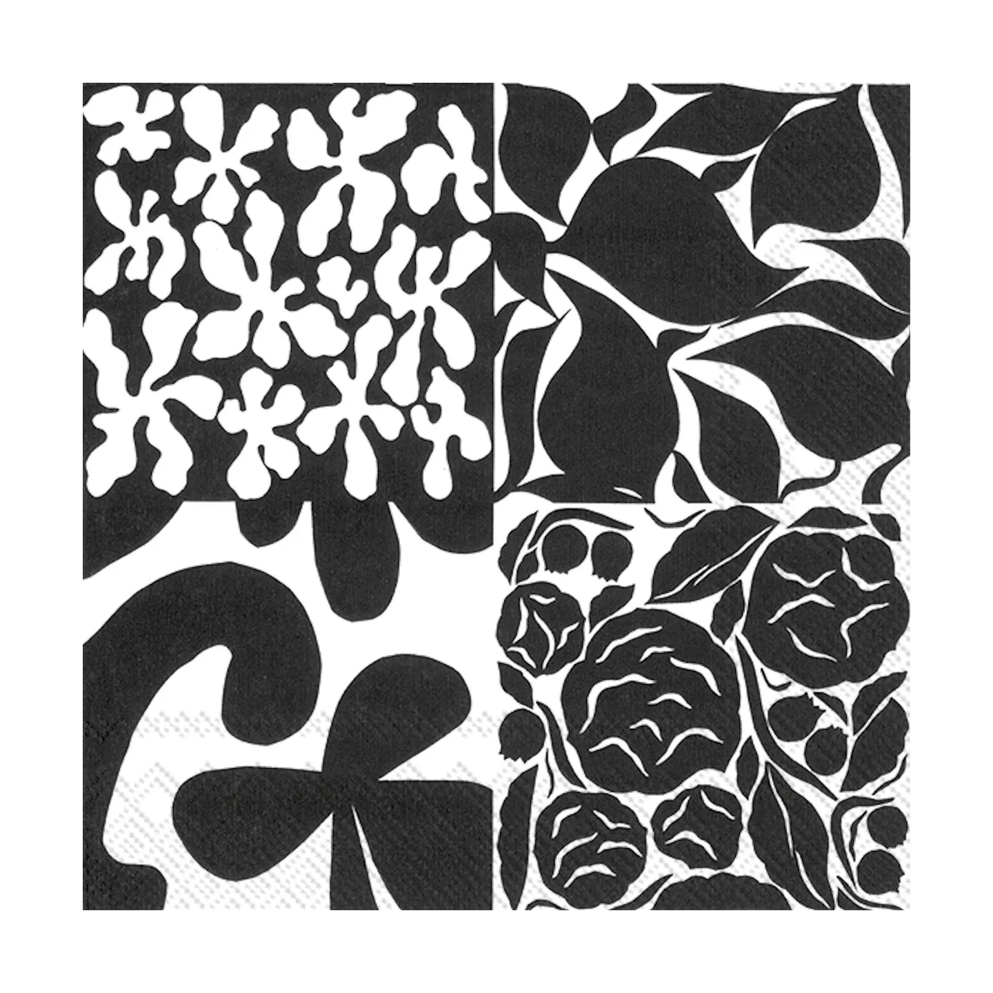 Servilleta Ruudut 33x33 cm, 20-pack, Black Marimekko