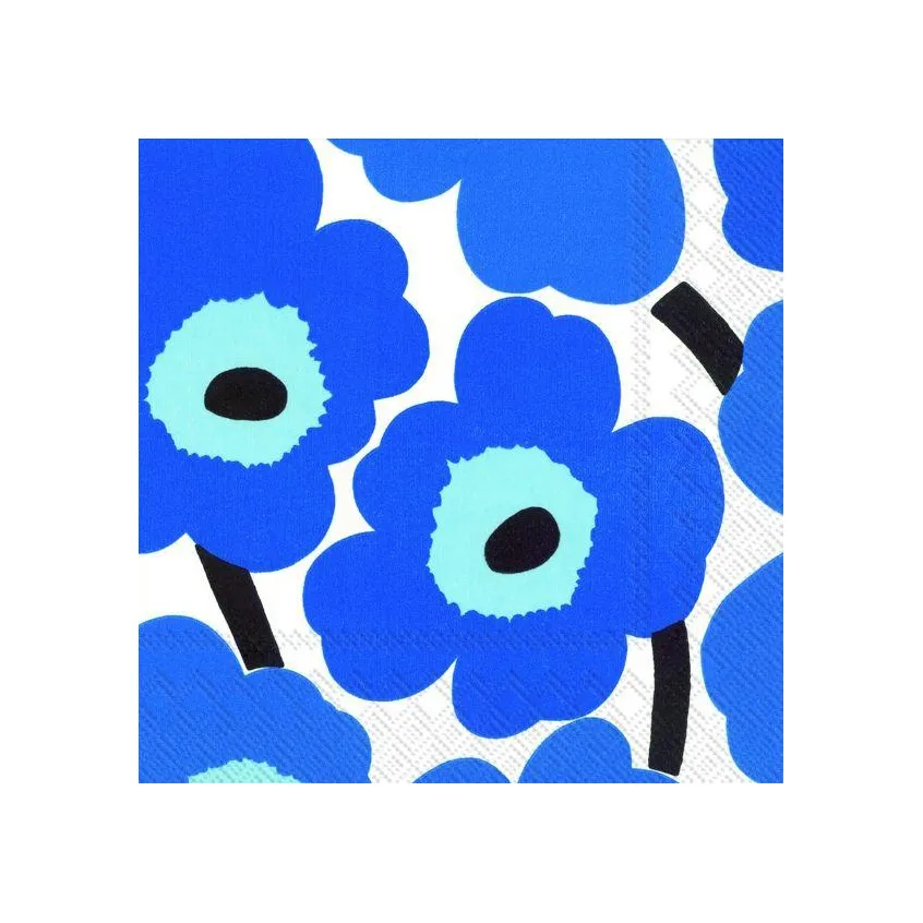 Servilleta Unikko 40x40 cm, set de 20, azul Marimekko