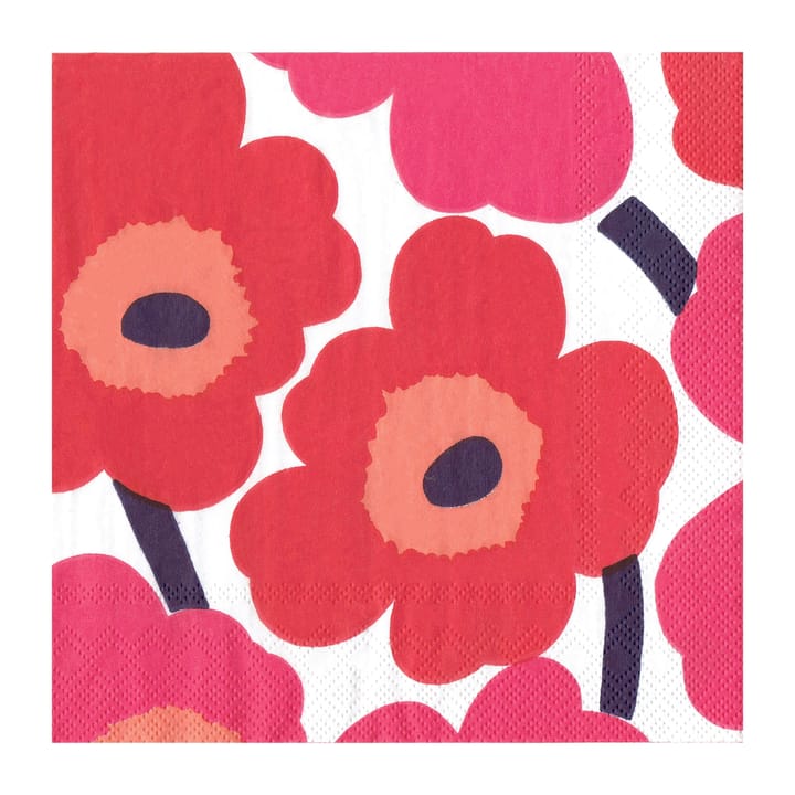 Servilleta Unikko 40x40 cm, set de 20 - Red - Marimekko