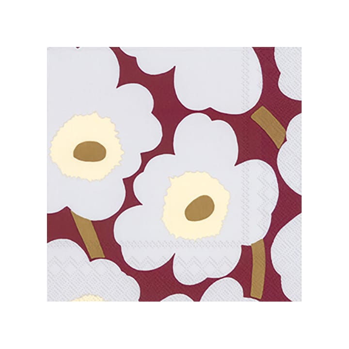 Servilleta Unniko 33x33 cm, set de 20 - Bordeaux - Marimekko