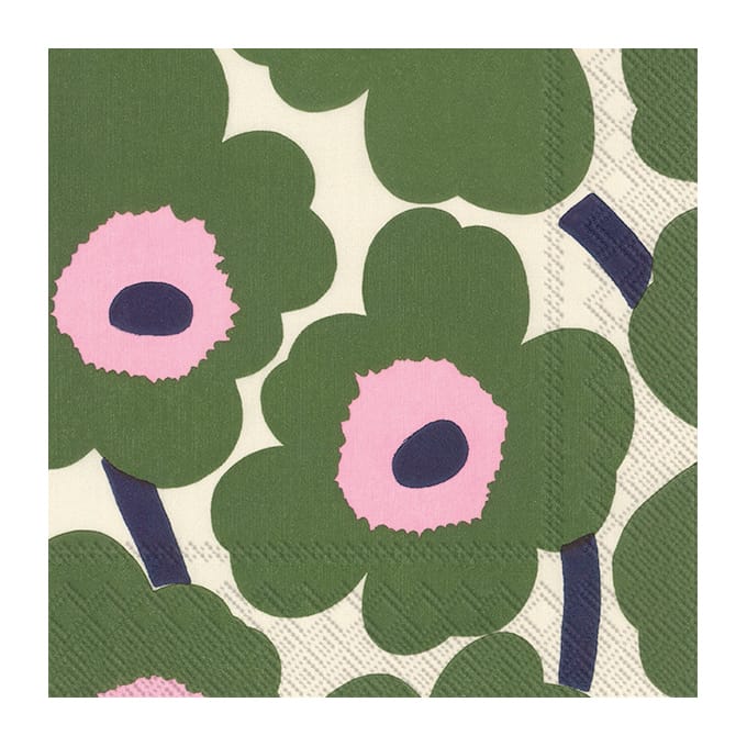 Servilleta Unniko 33x33 cm, set de 20 - verde oscuro - Marimekko