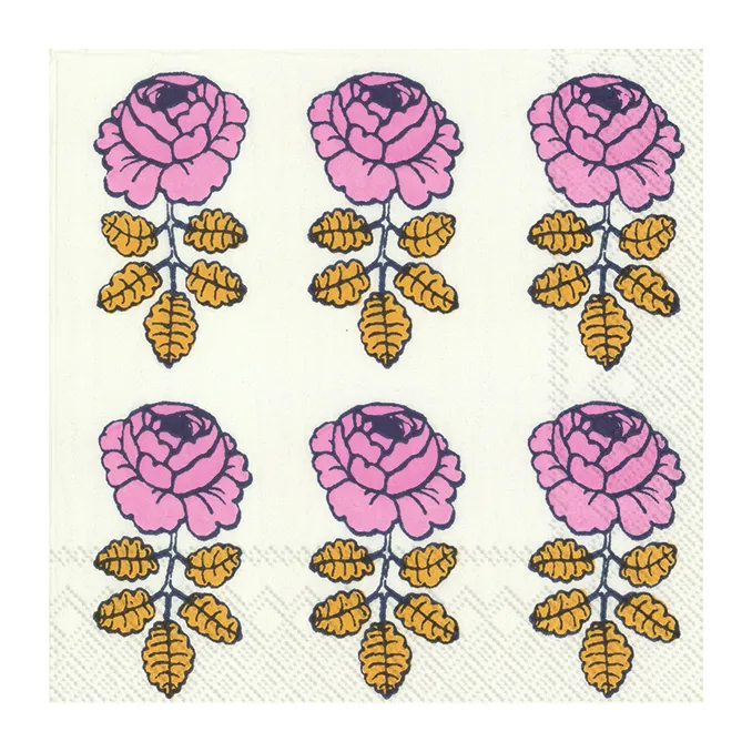 Servilletas Unniko 33x33 cm, 20-pack, blanco Marimekko