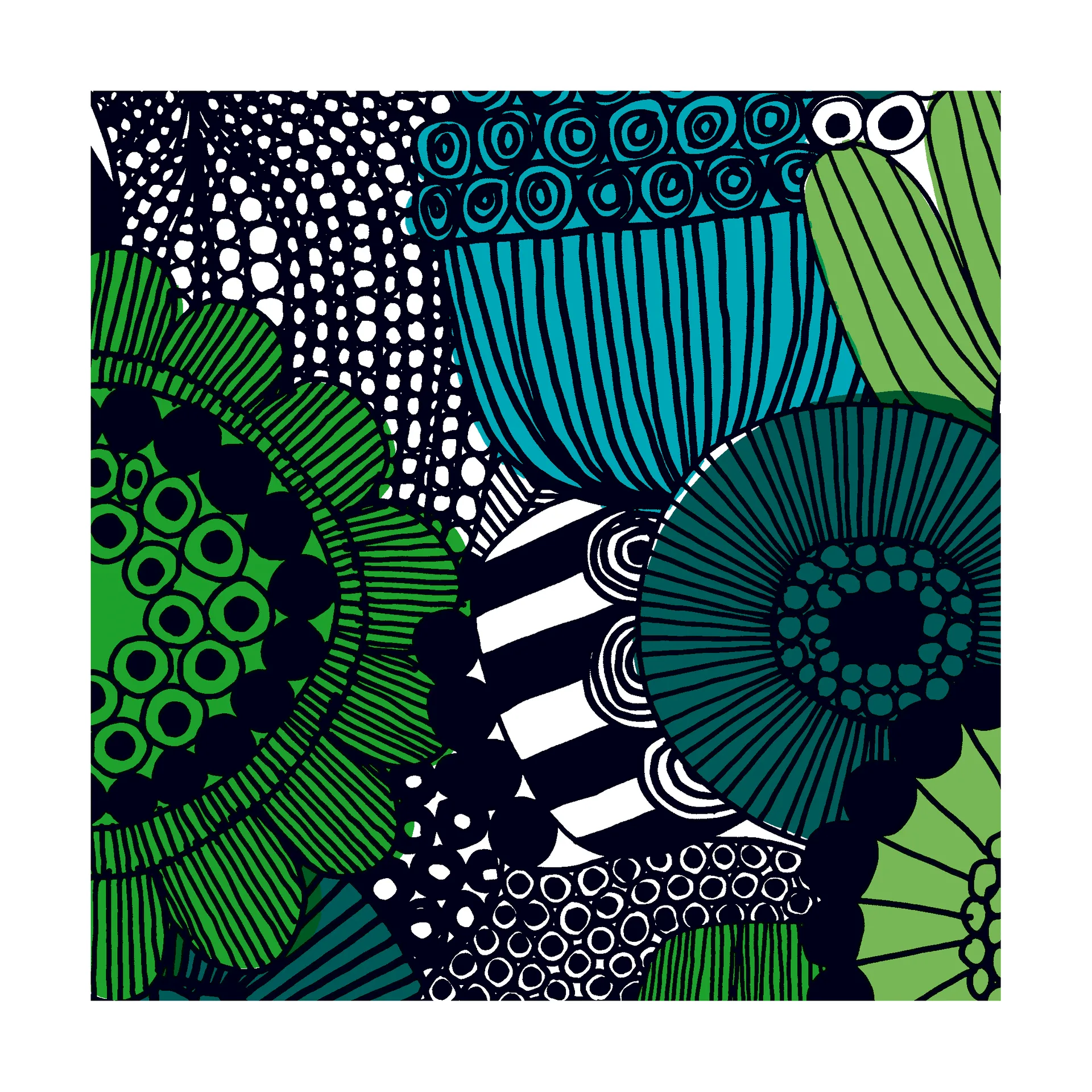 Servilletas Unniko 33x33 cm, 20-pack, Blue-Green Marimekko
