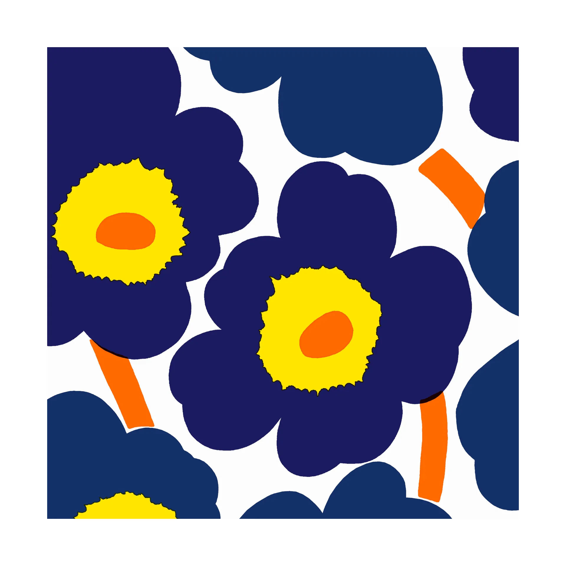 Servilletas Unniko 33x33 cm, 20-pack, Blue-Yellow Marimekko