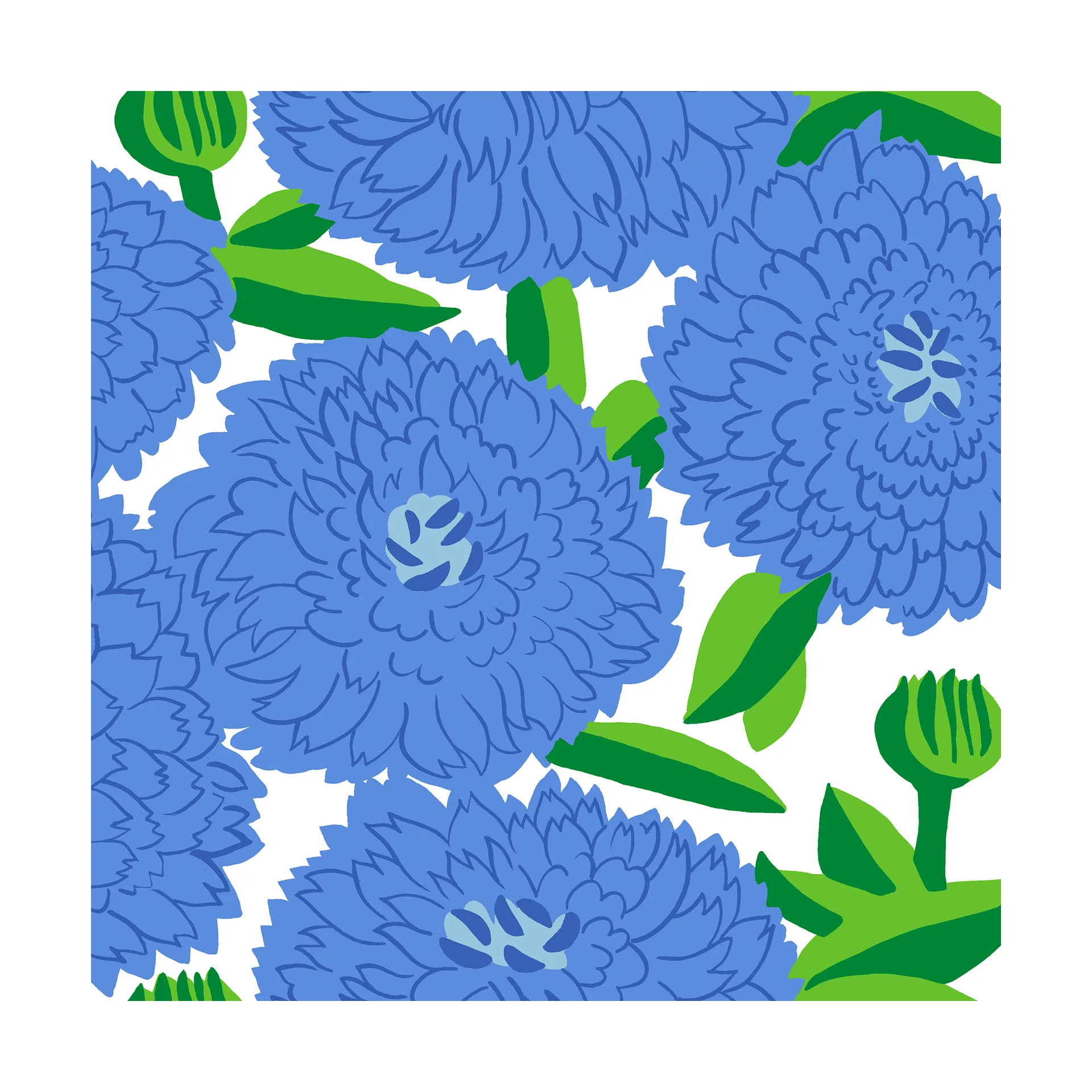 Servilletas Unniko 33x33 cm, 20-pack, Blue Marimekko