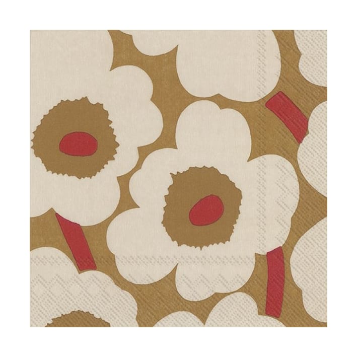 Servilletas Unniko 33x33 cm, 20-pack - Dark cream-red - Marimekko