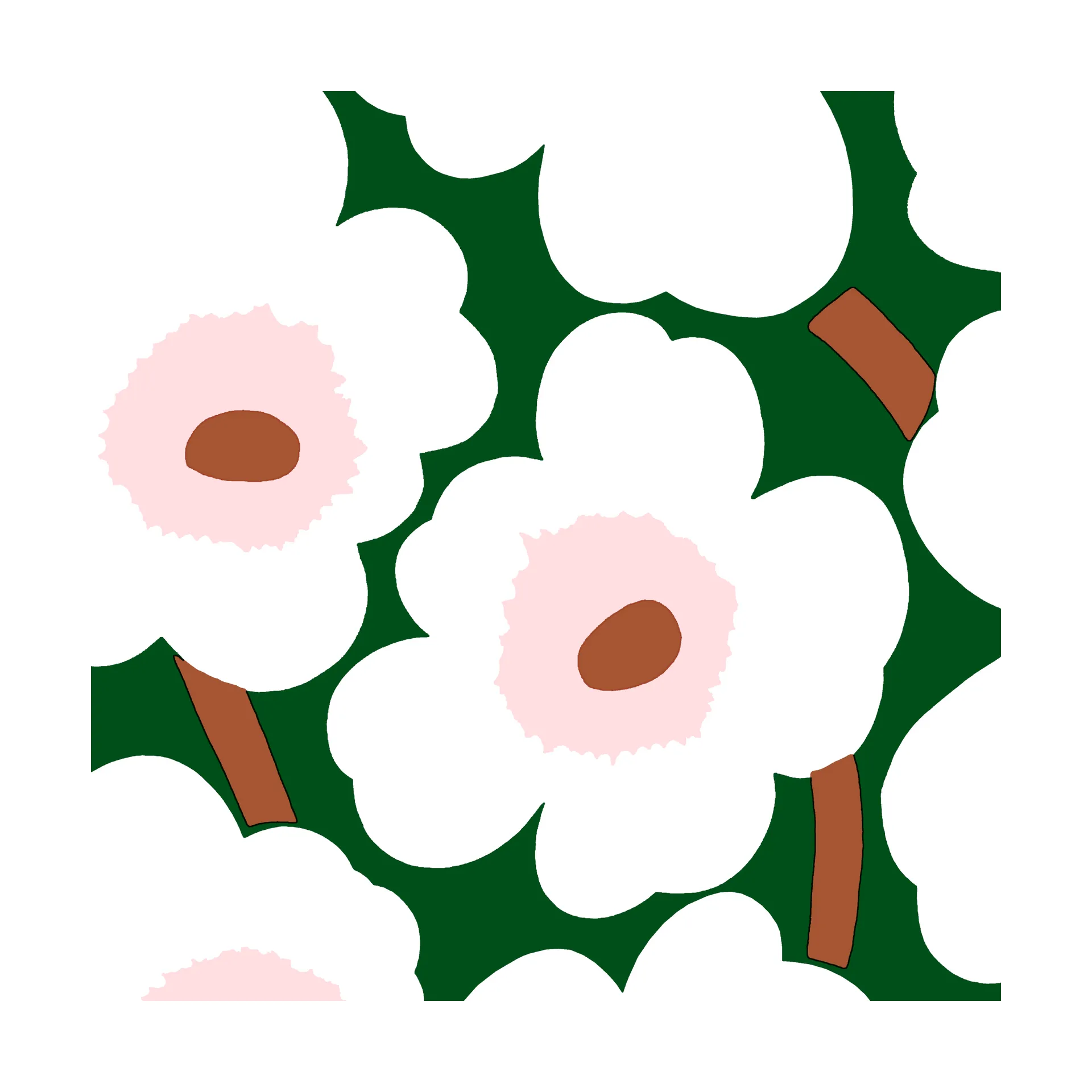 Servilletas Unniko 33x33 cm, 20-pack, Dark green Marimekko