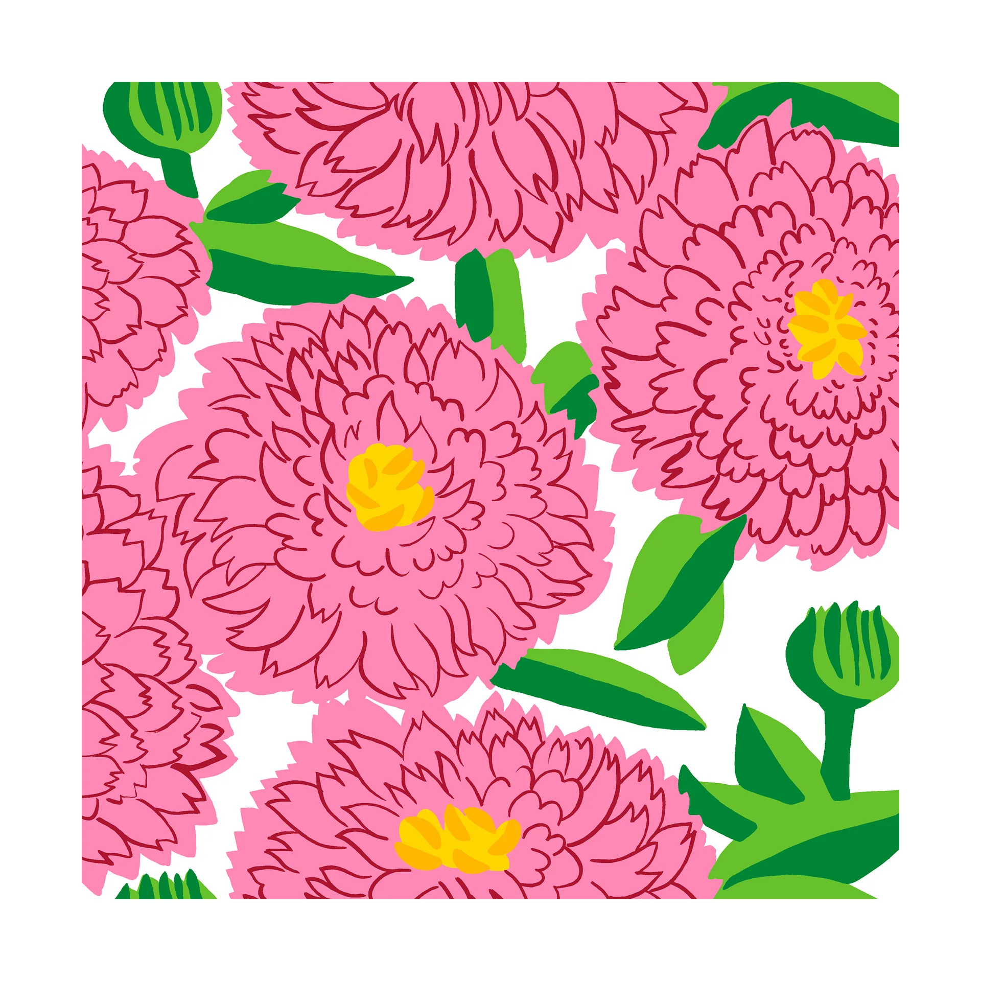 Servilletas Unniko 33x33 cm, 20-pack, Pink Marimekko