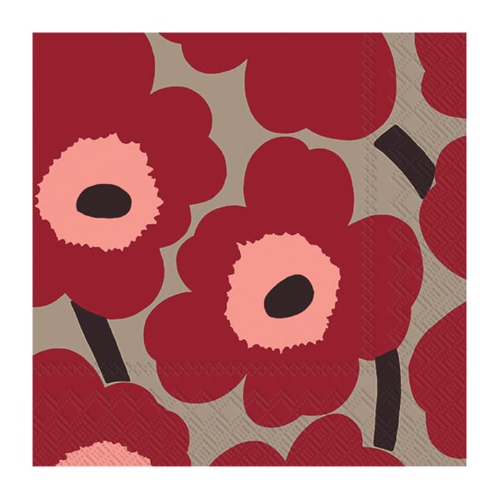 Servilletas Unniko 33x33 cm, 20-pack - Red-linen - Marimekko