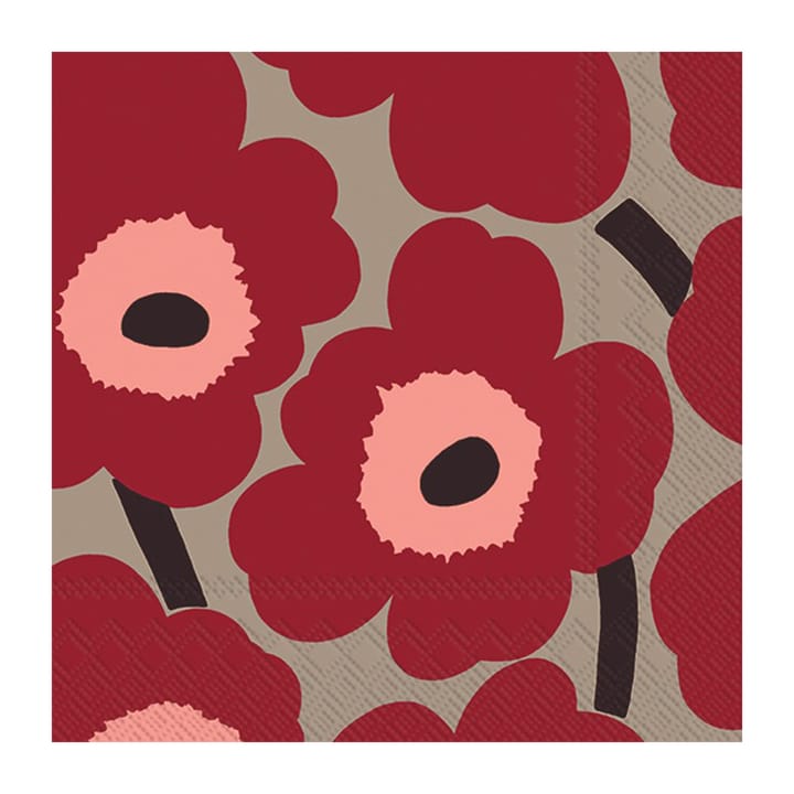 Servilletas Unniko 33x33 cm, 20-pack - Red-linen - Marimekko