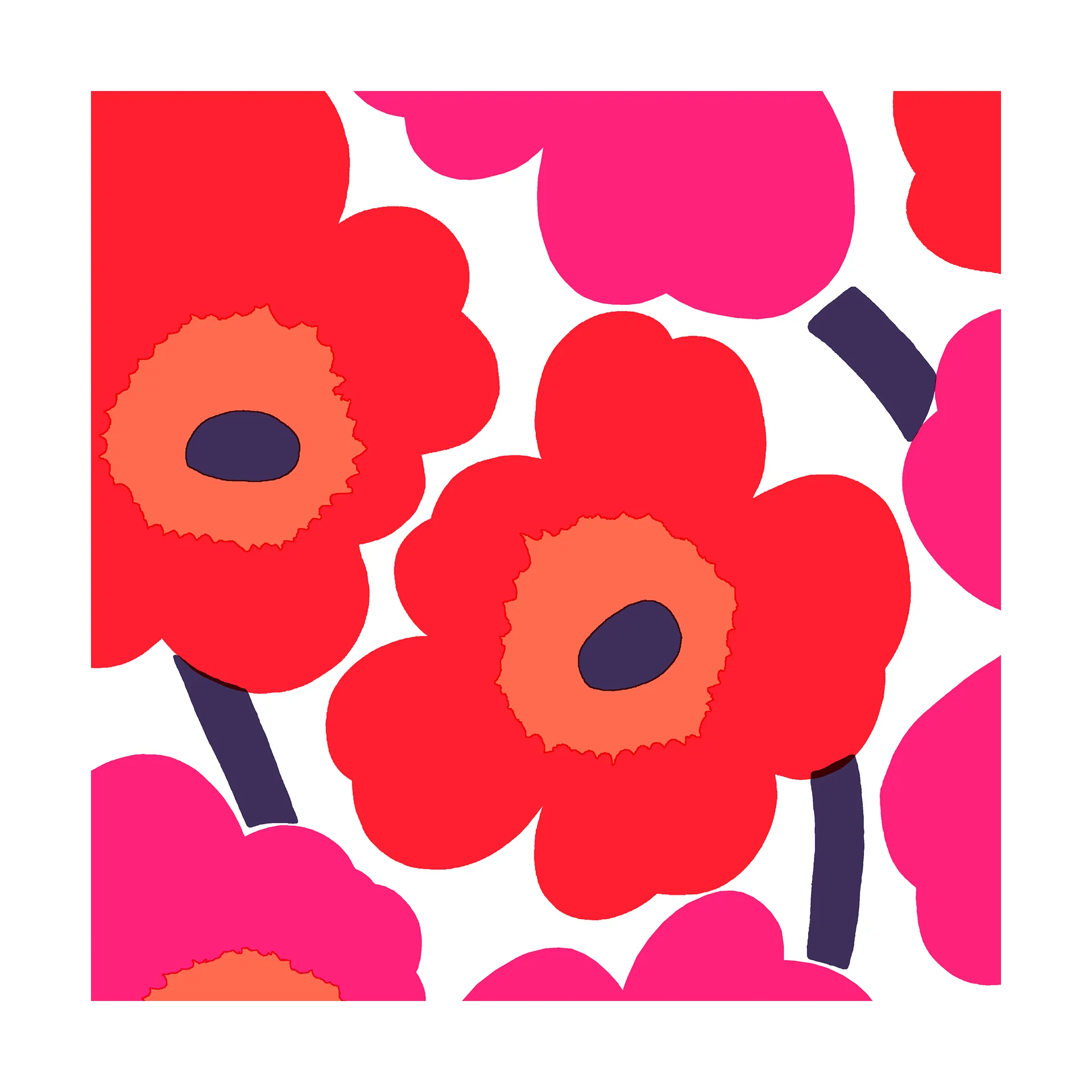 Servilletas Unniko 33x33 cm, 20-pack, Red Marimekko