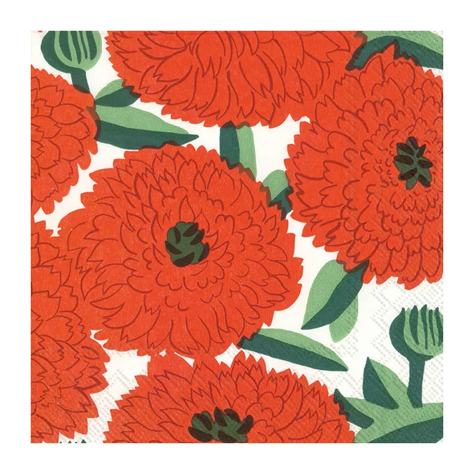 Servilletas Unniko 33x33 cm, 20-pack, rojo Marimekko