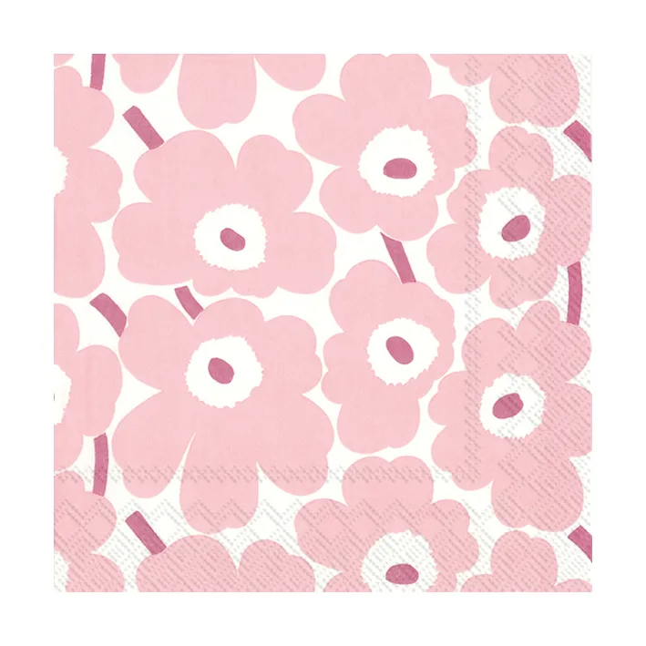 Servilletas Unniko 33x33 cm, 20-pack, Rosa Claro Marimekko