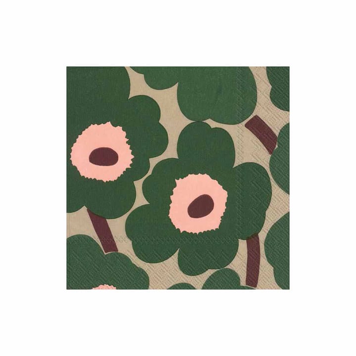 Servilletas Unniko 33x33 cm, 20-pack - verde-rosa - Marimekko