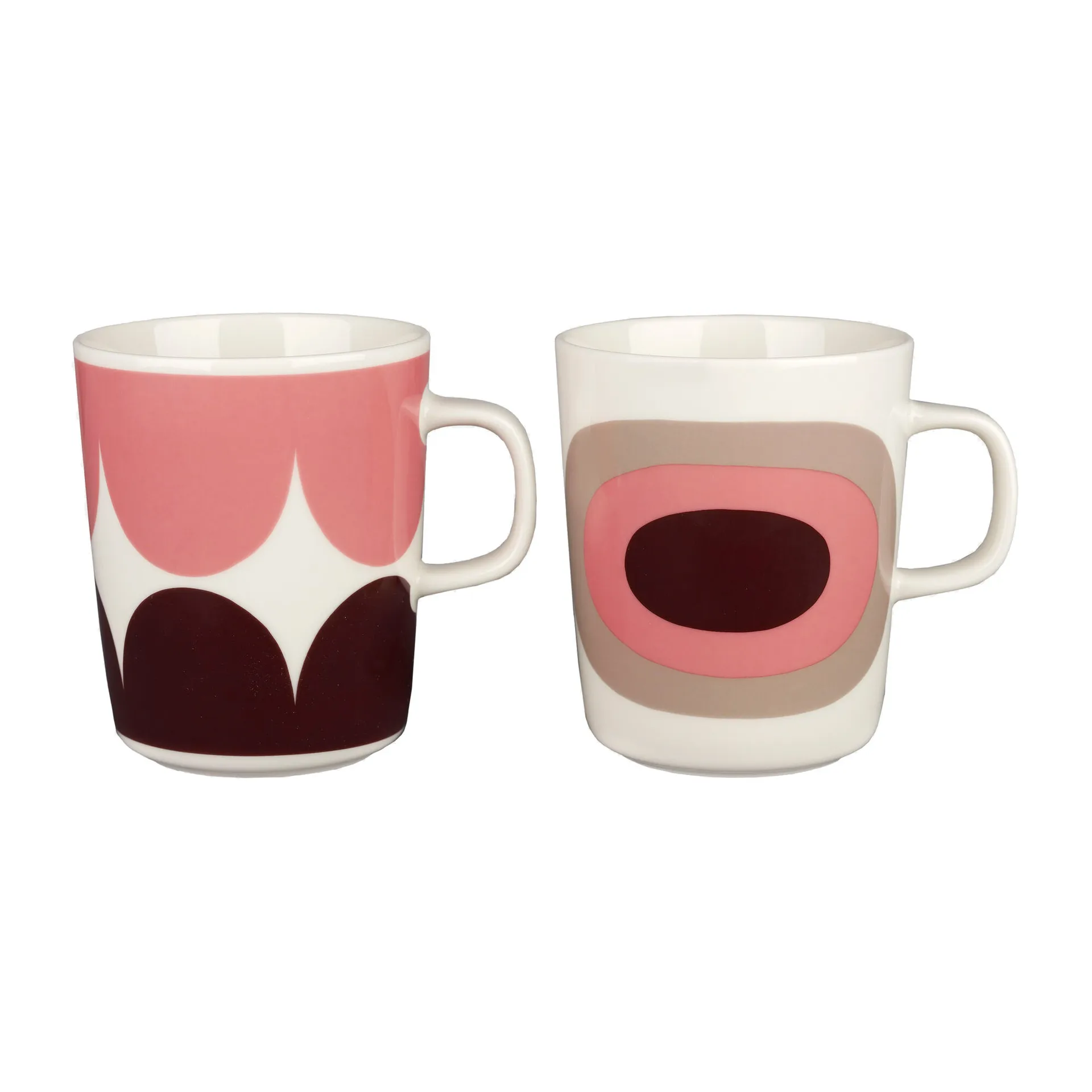 Set de 2 tazas Härkä & Melooni 25 cl, White-darkwine-powder-clay Marimekko