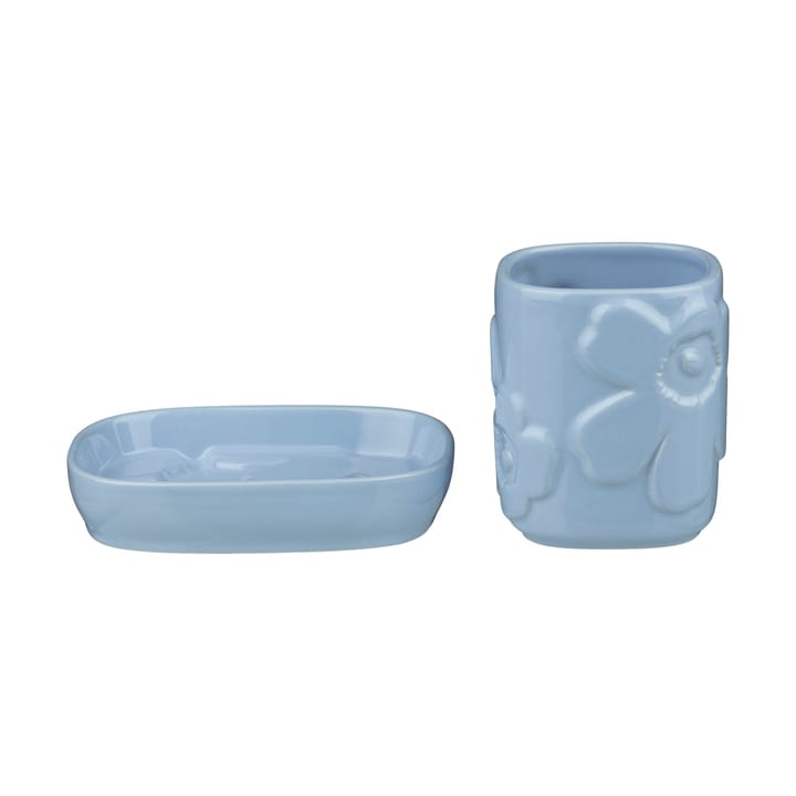 Set de baño Unikko 2 piezas, Azul Marimekko