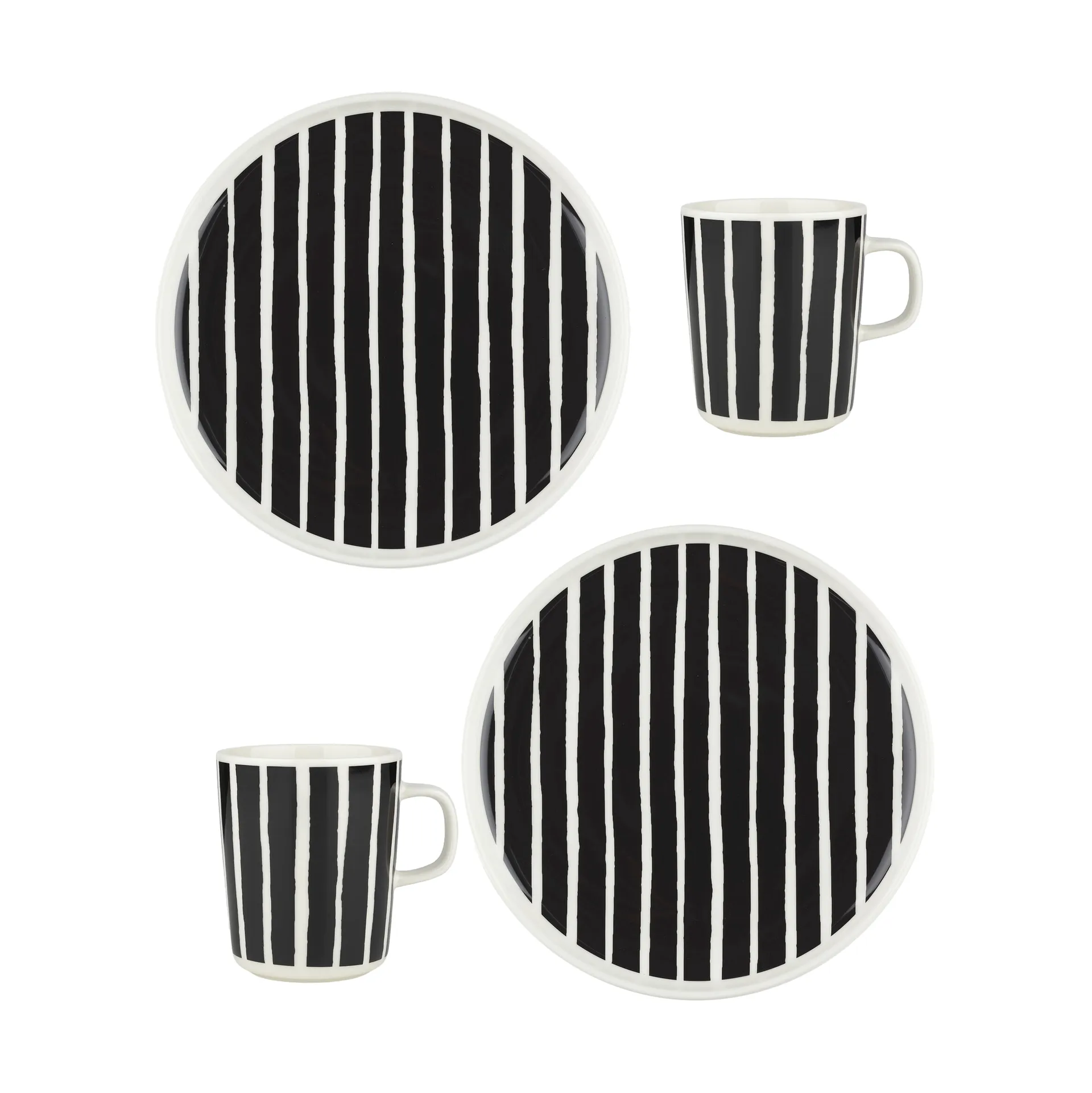 Set de desayuno Oiva Piccolo de 4 piezas, White-black Marimekko