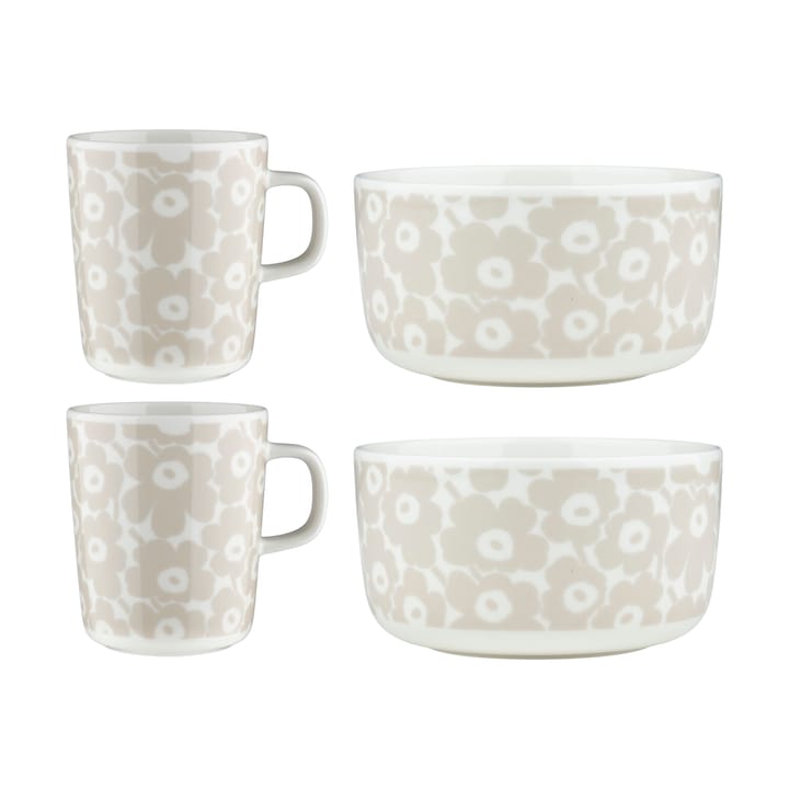Set de desayuno Pikkuinen Unikko 4 piezas - White-straw - Marimekko