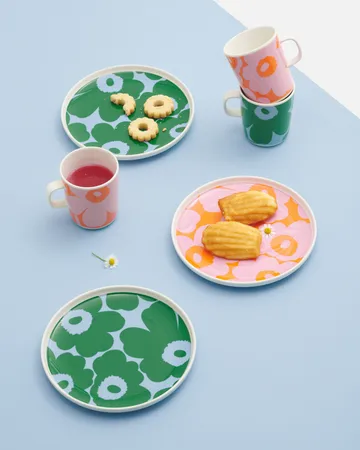 Set de desayuno Unikko - White-pink-orange, 4 piezas - Marimekko