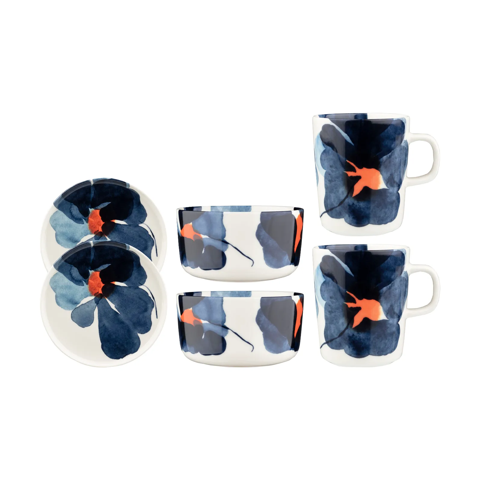 Set de desayuno Valssi 6 piezas, White-dark blue-orange Marimekko