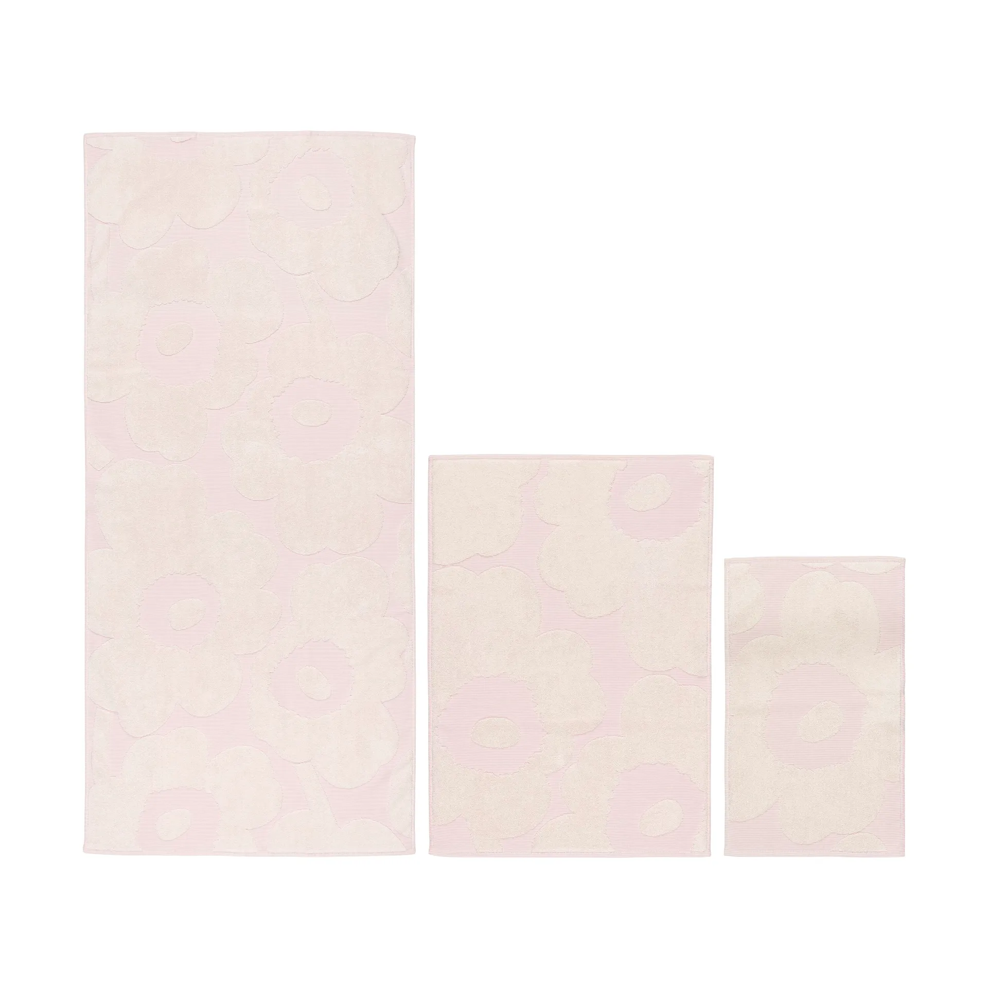 Set de toallas Unikko 3 piezas, White-light pink Marimekko