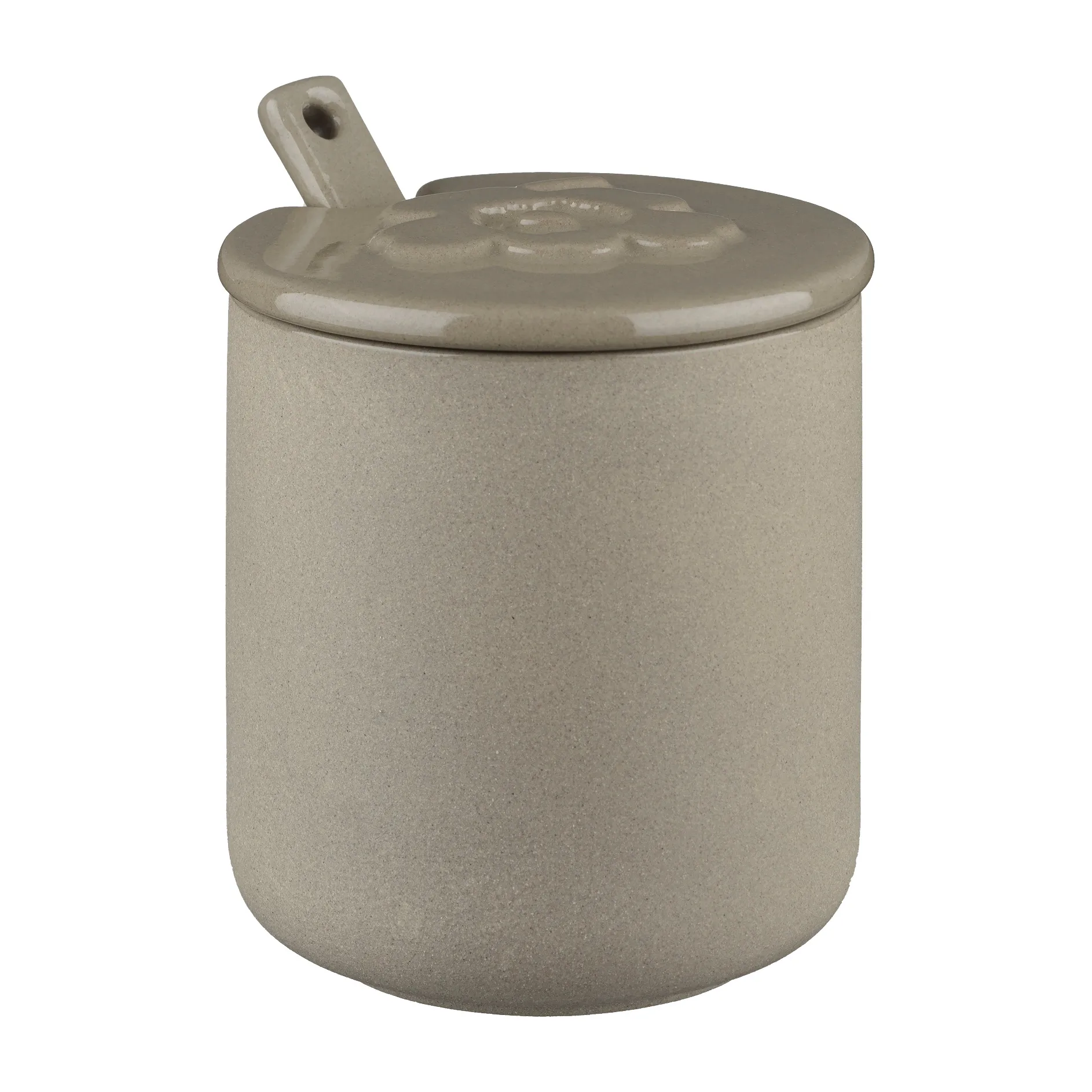 Tarro de metal con tapa y cuchara Unikko, terra Marimekko