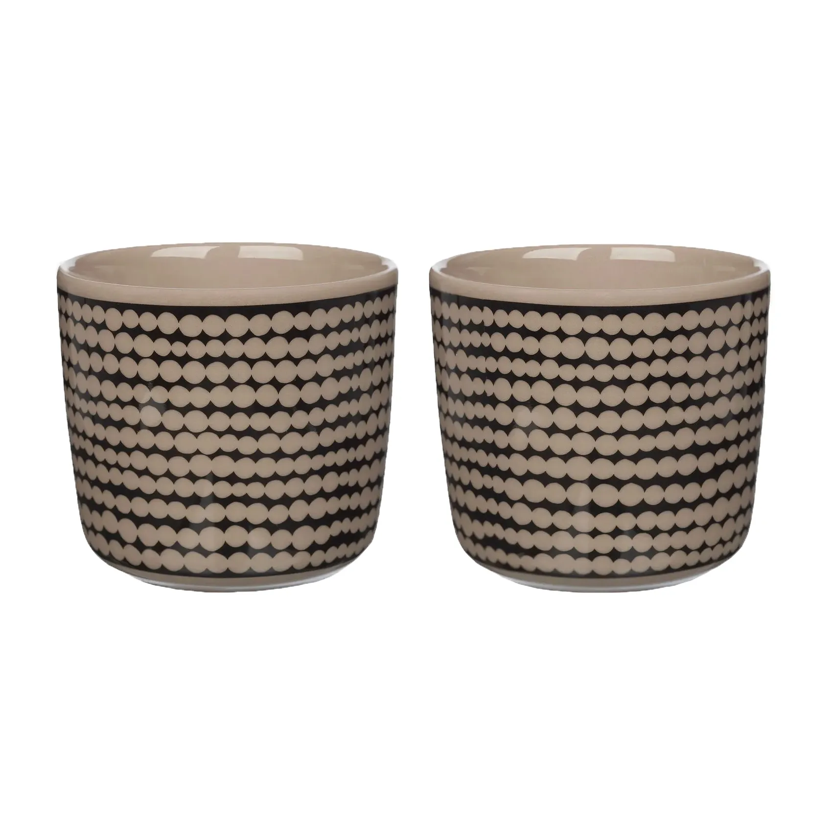 Taza de café sin asa Räsymatto 20 cl, 2 unidades, Tierra-negro Marimekko