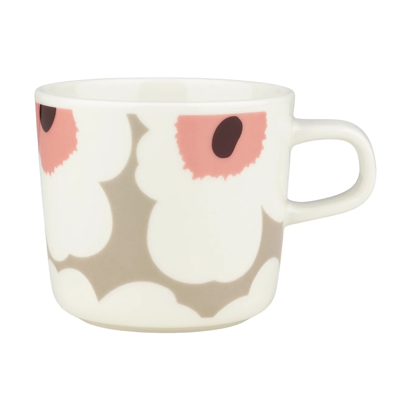 Taza de café Unikko 20 cl, White-clay-powder-dark wine Marimekko