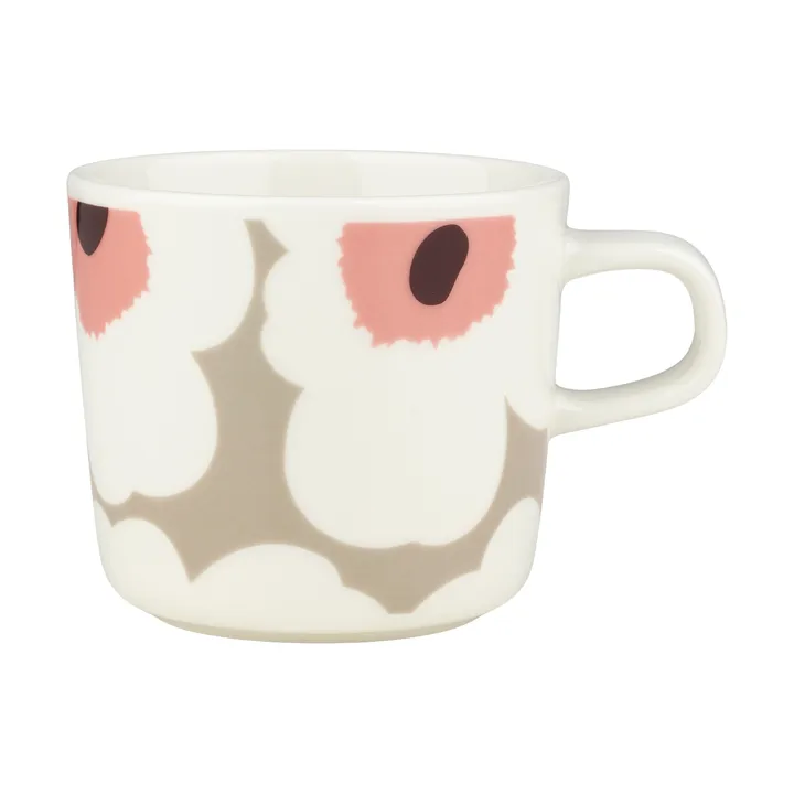 Taza de café Unikko 20 cl - White-clay-powder-dark wine - Marimekko